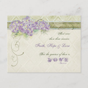 Hortensia lilas de style vintage - carte de