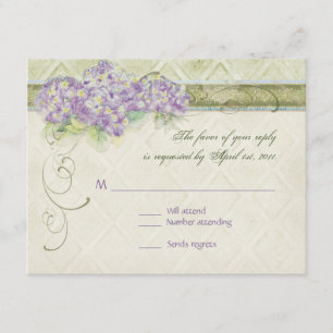 Hortensia lilas de style vintage - carte de