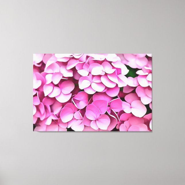 Hortensia Pink Petals Artistic Abstrakt Leinwanddruck (Vorderseite)