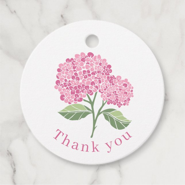 Hortensie Rosa Geschenkanhänger (Vorderseite)
