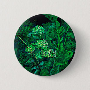 Hortensie und Meerrettich-Blumenkunst Schwarz & Gr Button