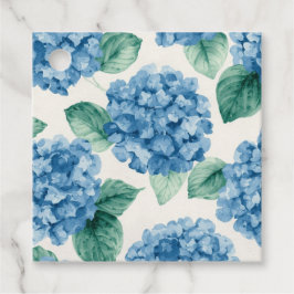 Hortensien-Blau-Blumen-Aquarell-Botanische Blüten Geschenkanhänger