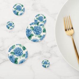 Hortensien-Blau-Blumen-Aquarell-Botanische Blüten Konfetti