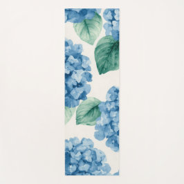 Hortensien-Blau-Blumen-Aquarell-Botanische-Blüten Yogamatte