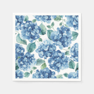Hortensien-Blues   Wasserfarben-Blüten-Blumenmuste Serviette