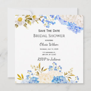 Hortensien-Blumen-Brautparty-Einladung zur Hochzei Save The Date