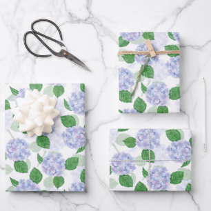 Hortensien-Blumen Geschenkpapier Set