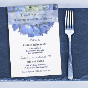 Hortensien-Blumen-Hochzeitsprobe-Dinner Einladung