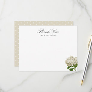 Hortensien-Dankeschön-Flachkarte mit individuellem RSVP Karte