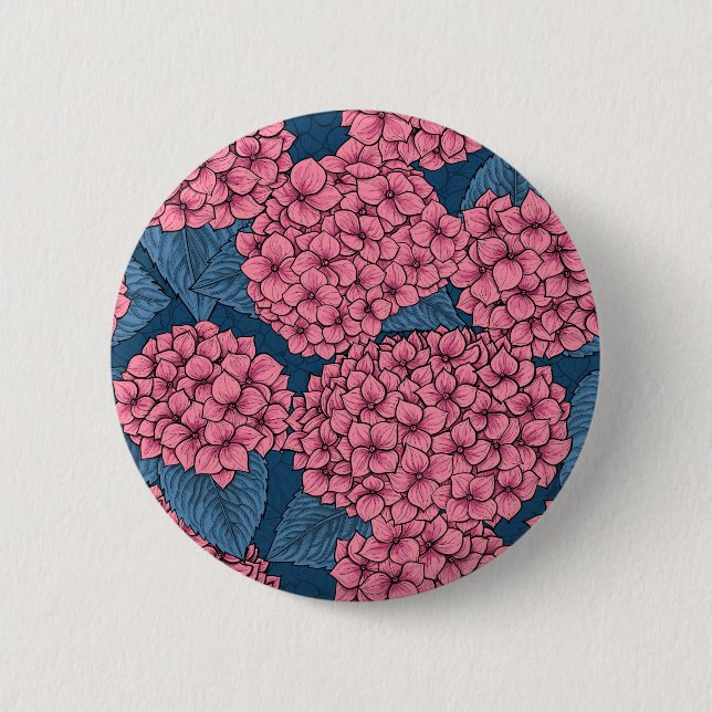 Hortensien-Garten Button (Vorderseite)