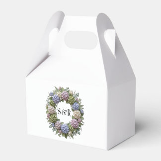 Hortensien-Kranz-Monogramm-Hochzeitsgunst-Box Geschenkschachtel