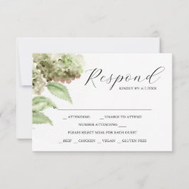 Hortensien-RSVP-Karten für die Hochzeit RSVP Karte