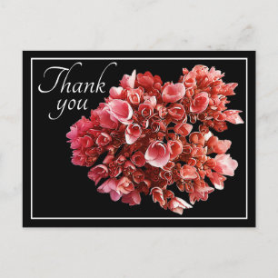 Hortensienstrauß Rosa auf schwarzem Hintergrund Da Postkarte