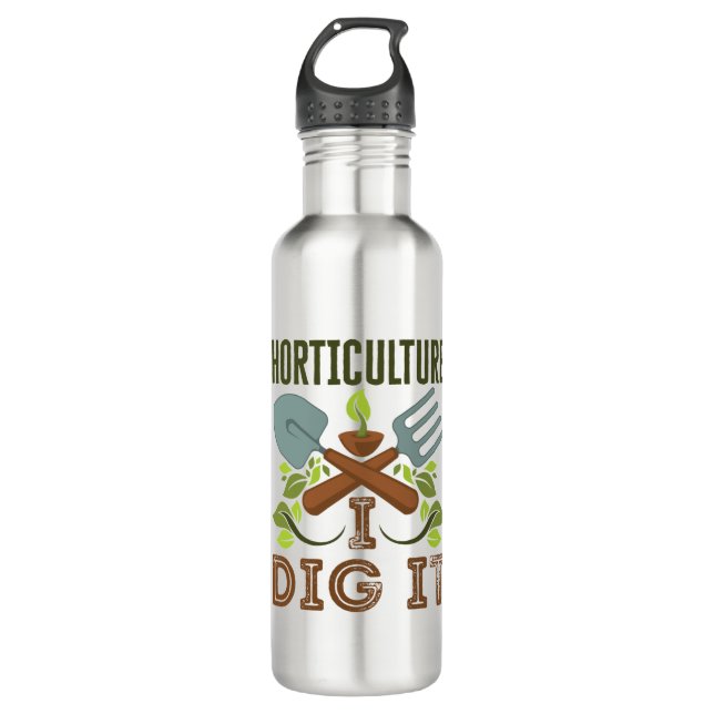 Horticulture I Dig It Edelstahlflasche (Vorderseite)