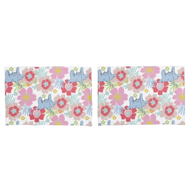 Horton hört A Who | Muster der Blume Pastel Kissenbezug (Vorderseite-Set)