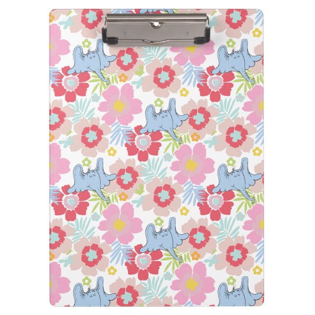 Horton hört A Who | Muster der Blume Pastel Klemmbrett (Vorderseite)