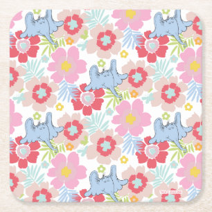 Horton Hört Ein Hu Pastell-Blumenmuster Rechteckiger Pappuntersetzer