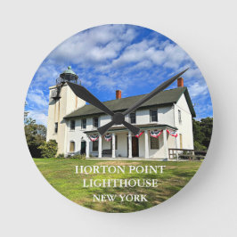 Horton Point Lighthouse, New York Round Clock Runde Wanduhr