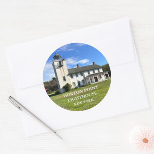 Horton Point Lighthouse New York Round Stickers