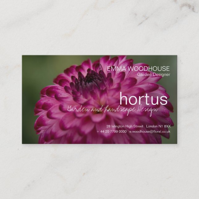 Hortus - Dahlie-Visitenkarte Visitenkarte (Vorderseite)