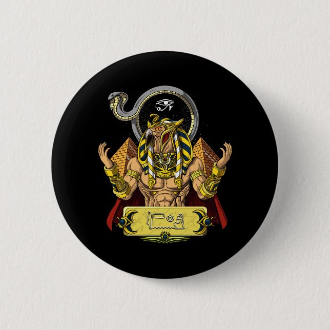 Horus Ägyptischer Gott Ra Pyramids Antike Mytholog Button (Vorderseite)