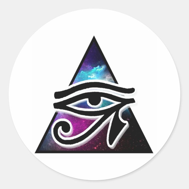 Horus-Ägyptisches Schutzsymbol Runder Aufkleber (Vorderseite)