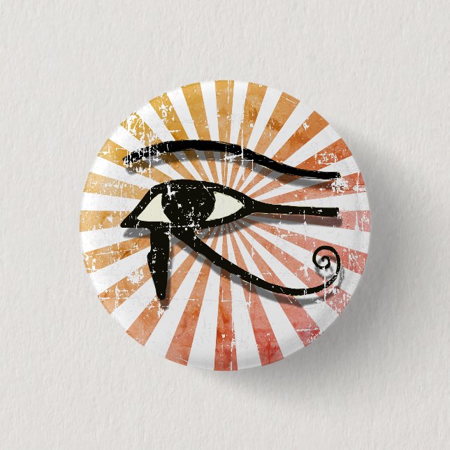 Horus ägyptisches Symbol Retro Sun Button (Vorderseite)