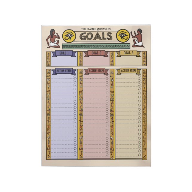 Horus Goal Planner - Benutzerdefinierter Notepad Notizblock (Rotiert)