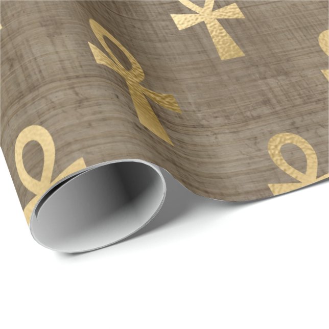 Horus Gold ägyptischer Hieroglyphischer Papyrus Geschenkpapier (Rolleneckpunkt)