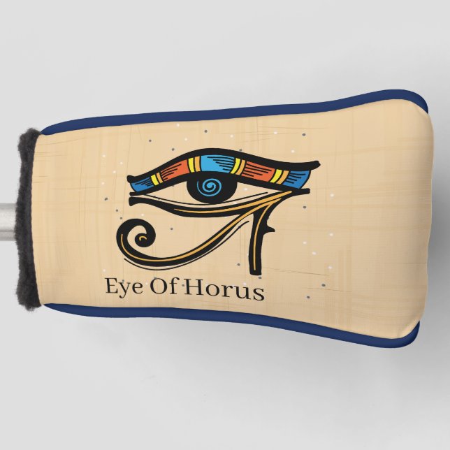 Horusauge auf Papyrus, ägyptische Hieroglyphen Golf Headcover (Vorderseite)
