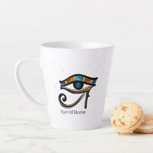 Horusauge auf Papyrus, ägyptische Hieroglyphen Milchtasse
