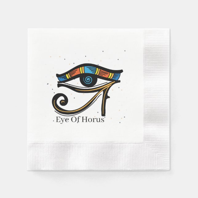 Horusauge auf Papyrus, ägyptische Hieroglyphen Serviette (Vorderseite)
