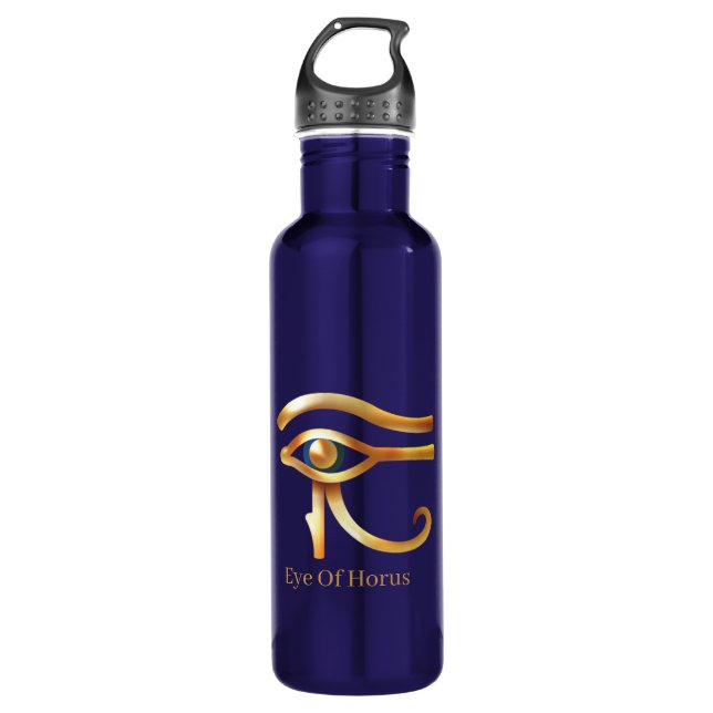 Horusauge auf Papyrus, ägyptische Hieroglyphen Sta Edelstahlflasche (Vorderseite)