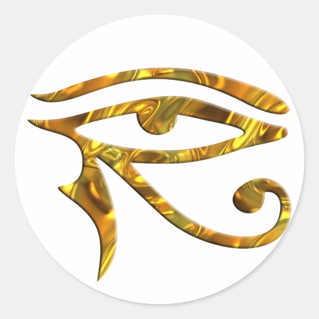 Horusauge - GOLD Runder Aufkleber (Vorderseite)