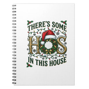 Hos Haus Weihnachtskranz Weihnachtsmann Hut Lichte Notizblock