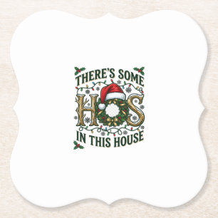Hos Haus Weihnachtskranz Weihnachtsmann Hut Lichte Untersetzer