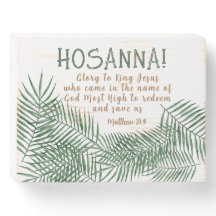HOSANNA Palm Sunday Wood Box Zeichen