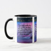 Hosea 11:10 KJV Bible Verse Pic Mug Deux Tons