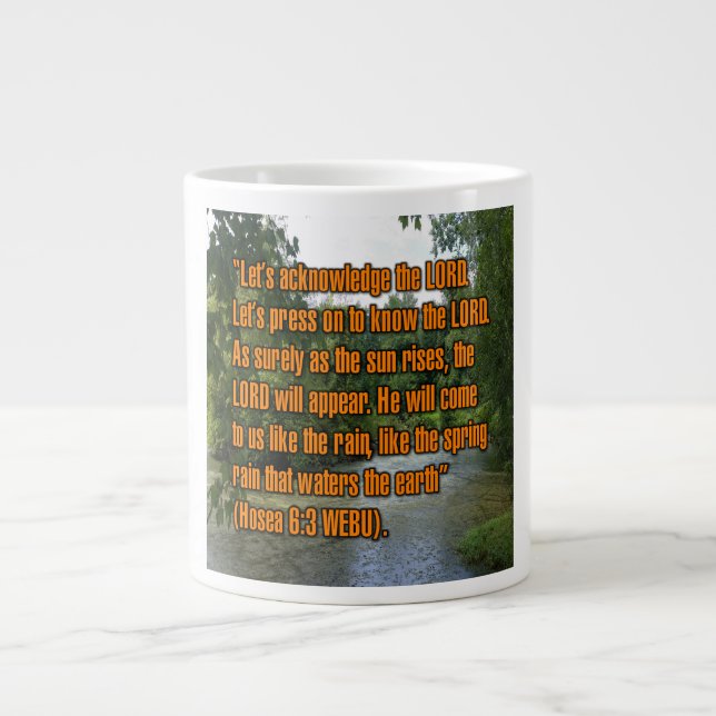 Hosea 6:3 WEBU Tasse (Vorderseite)