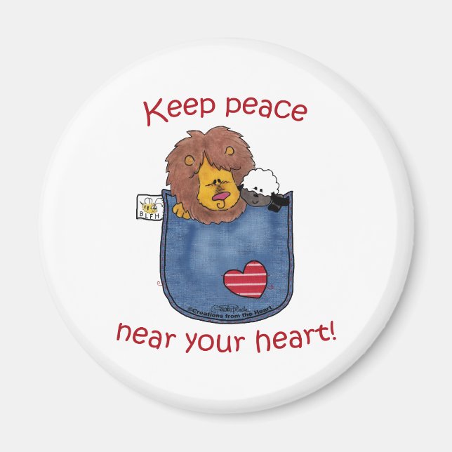 Hosentaschen für Löwen und Lamm Magnet (Vorne)