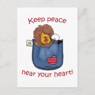 Hosentaschen für Löwen und Lamm Postkarte