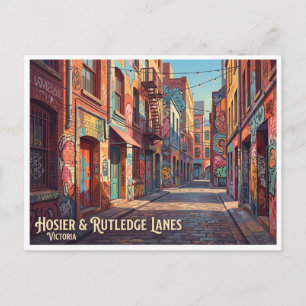 Hosier Lane und Rutledge Lane Melbourne Australien Postkarte