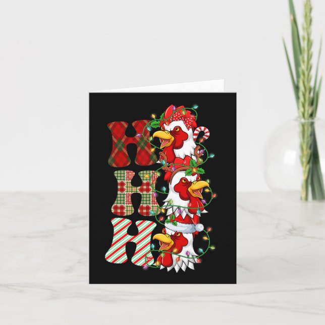 Hospho Chickens Weihnachtsmannmütze Rentier Frohe  Karte (Vorderseite)