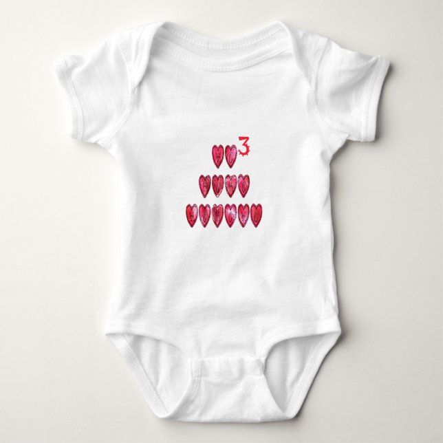 Hospho Hearts Santa Cool Baby Strampler (Vorderseite)