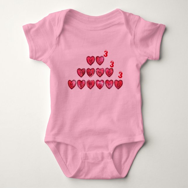 Hospho Hearts Santa Cool Baby Strampler (Vorderseite)