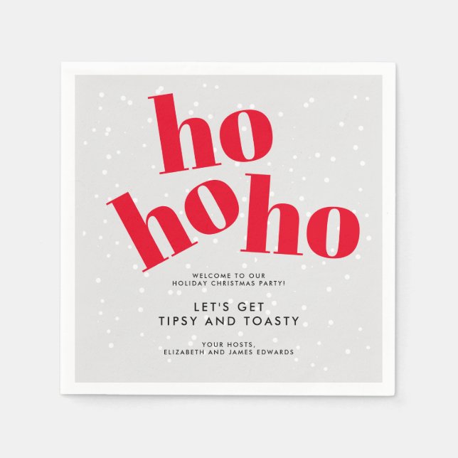 Hospho Let's Get Tipsy and Toasty Christmas Party Serviette (Vorderseite)