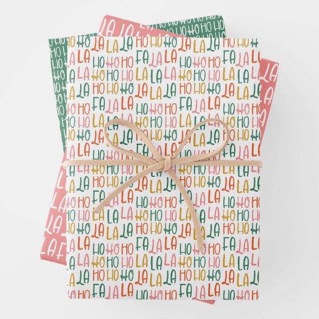 Hospho niedlicher Spaß, farbenfroh Weihnachten Geschenkpapier Set (Beispiel)