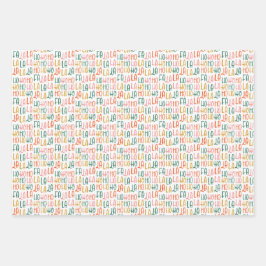 Hospho niedlicher Spaß, farbenfroh Weihnachten Geschenkpapier Set