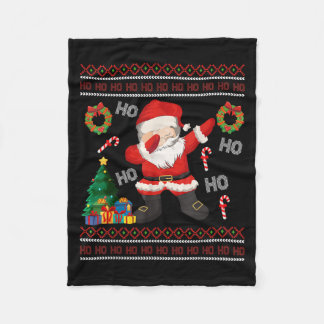 Hospho Santa Claus Dabbing Ugly Christmas Sweater Fleecedecke