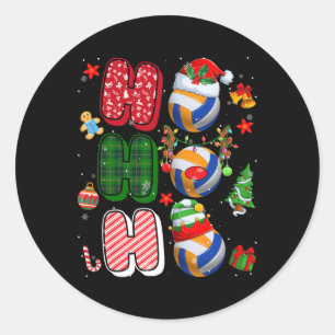 Hospho Santa Elf Rentier Volleyball Xmas Tree Lig Runder Aufkleber